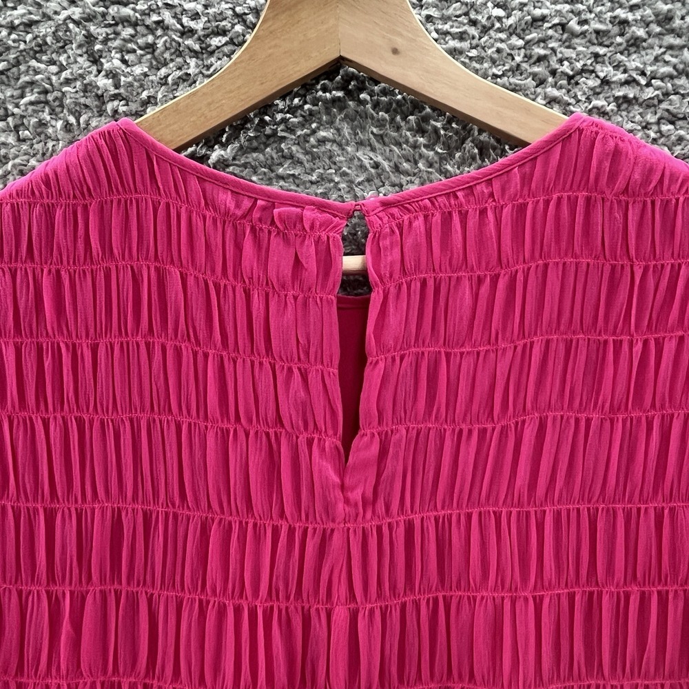 AYR Dress Womens Small Pink The Something Special Silk Relaxed Smocked Midi - Picture 10 of 13